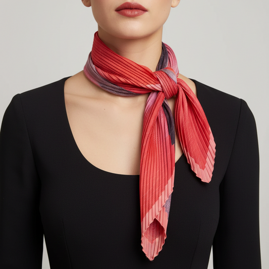 Jacqui Pleated Neck Scarf | Scarlet