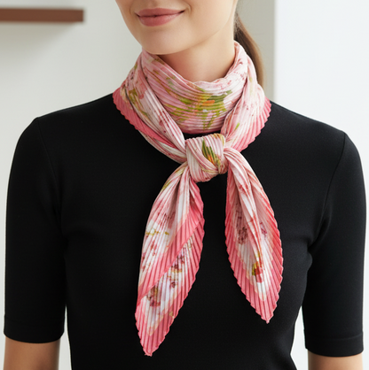 Rumi Pleated Neck Scarf | Pink