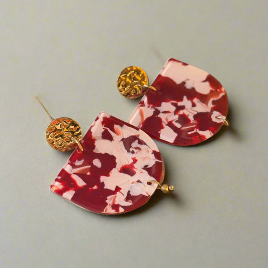 twig SUMAN Pink Marble Earrings