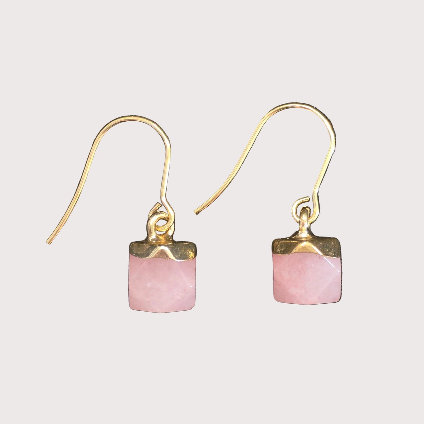 Crystal Drops Earrings | Rose Quartz