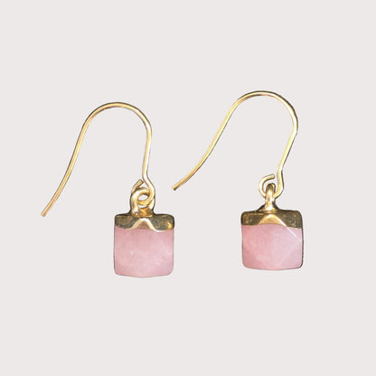 Crystal Drops Earrings | Rose Quartz